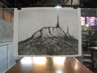 Oficinas de creatividade, Matrice in puntasecca. Tipi di stampa e differenze. Stampa a garza con leggero fondino.