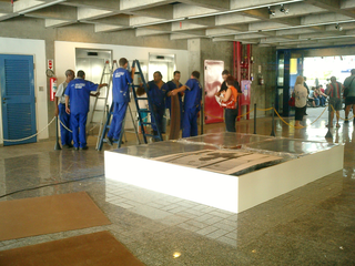 Cinco artistas Grandes Formatos, SESC Vila Mariana, San Paolo, SP, Brasile. Fasi di allestimento.